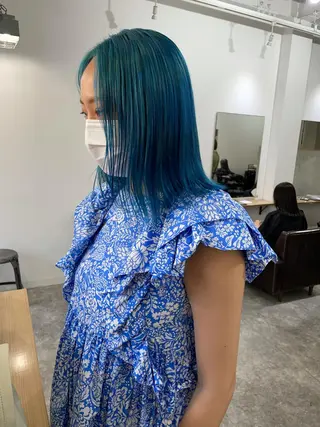 ミディアム カラー パーマ/透明感カラー /ボブ/吉田一生のヘアスタイル