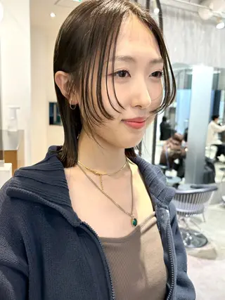 ミディアム 切りっぱなしボブ/ ショート/カエ🌛のヘアスタイル