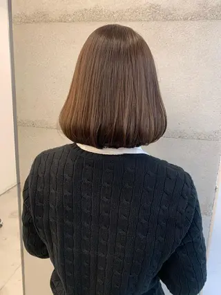 ミディアム カラー 透明感/オリーブ/ グレージュ/YUKAのヘアスタイル