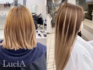 ロング ヘアアレンジ カラー LuciA/エクステ カラーのヘアスタイル