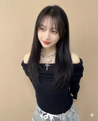 ロング カラー レイヤー/髪質改善 /透け感カラー/艶髪のヘアスタイル