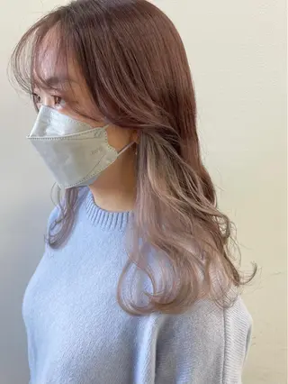 ミディアム カラー ヘアアレンジ 🦄インナーカラー 🦄貫井彩花のヘアスタイル
