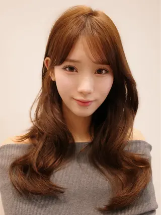 ロング カラー 韓国くびれヘア 顔まわり新宿/さやかのヘアスタイル