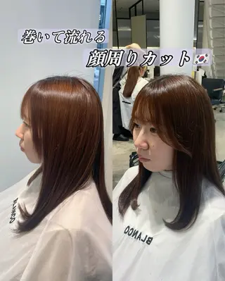 ロング カラー 韓国ヘア/透明感カラ ー/メンズレディースのヘアスタイル