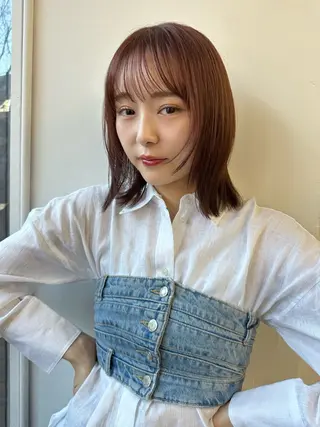 ミディアム カラー 🪭risa 暖色/レイヤー🪭のヘアスタイル