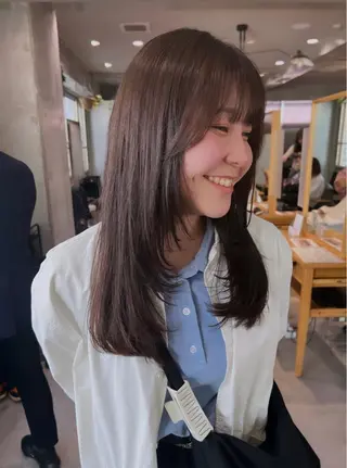 ロング カラー ダン/メンズ/ 顔周り×透明感カラーのヘアスタイル