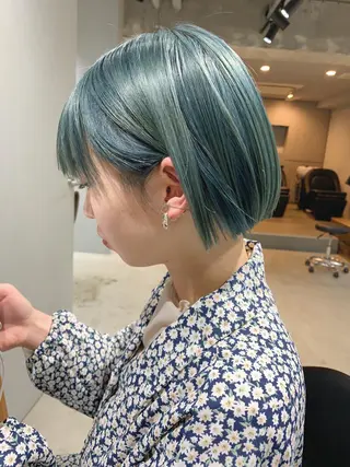 ショート カラー ボブパーマコテ巻き風 パーマNo1深江秀平のヘアスタイル