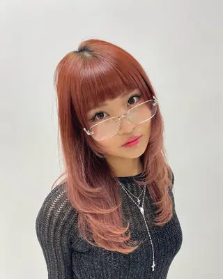 セミロング こだわりハイトーン/ ケアブリーチ/岸のヘアスタイル