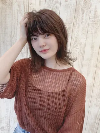 セミロング カラー トータルビューティー K:R鶴川のヘアスタイル