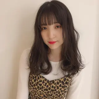 セミロング 店長/mao/ 前髪/顔周りカットのヘアスタイル