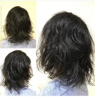ミディアム パーマ 横田 尚登のヘアスタイル