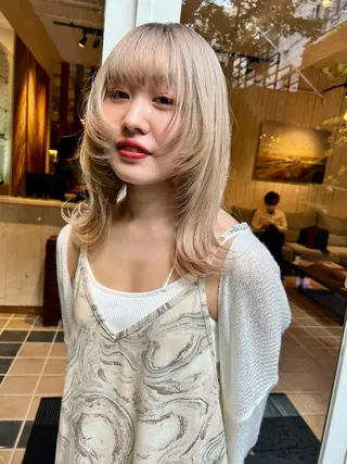 セミロング 【ロングウルフカット 姫カット】伊藤裕哉のヘアスタイル