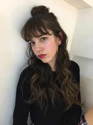 ロング カラー パーマ ヘアアレンジ hayaka todaのヘアスタイル