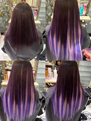 ロング カラー ササ キのヘアスタイル