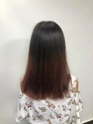 セミロング カラー 髪質改善【縮毛矯正】 美髪ボブを量産する人のヘアスタイル