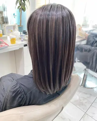 セミロング カラー 山崎俊輔/髪質改善 /バレイヤージュのヘアスタイル