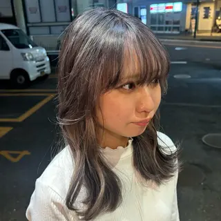 セミロング 🎀ハイトーン/ 艶カラー/夕月🎀のヘアスタイル