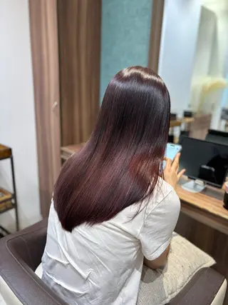 ロング カラー ツヤ髪縮毛矯正💫/ ハイトーン/あゆみのヘアスタイル