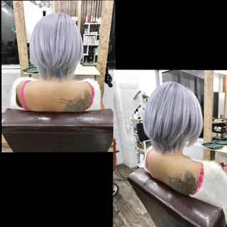 ショート カラー ✯カラー&編み込み エクステ✯池田智博✯のヘアスタイル