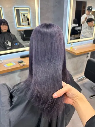 ロング カラー パーマ ヘアアレンジ 透明感ブリーチカラー 🌈TOMOHIROのヘアスタイル