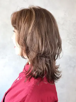 ミディアム カラー パーマ ヘアアレンジ ITbyALBUM 浦和店のヘアスタイル