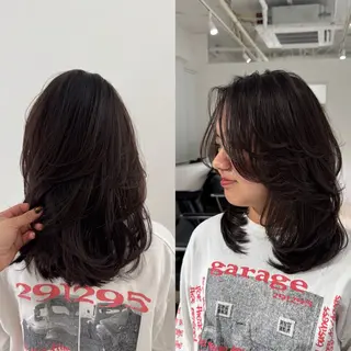 ミディアム rina/無料 レイヤーカット/上野のヘアスタイル