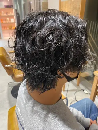 パーマ メンズ 鈴木弥月/大人ボブ× 透明感カラーのヘアスタイル