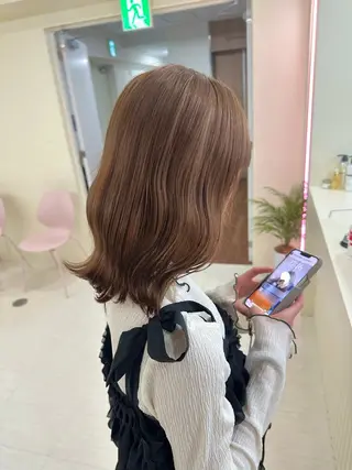 セミロング カラー ヘアアレンジ 🎀 yuuka🎀のヘアスタイル