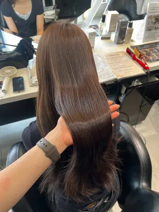 ロング 韓国風顔まわり/ベー ジュ/マツエク♡美咲のヘアスタイル