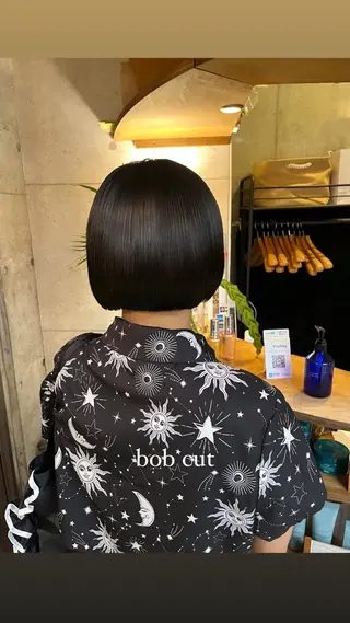 ショート カラー 🌱ぱっつとボブカ ット🌱/Ryotaのヘアスタイル