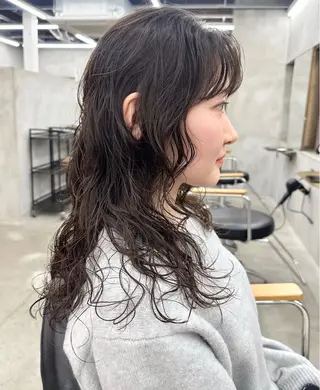 セミロング パーマ パーマ /レイヤー 榛地渉馬 /矢場町のヘアスタイル