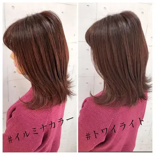 ミディアム 💎馴染むエクステ ×カラーTOMO💎のヘアスタイル
