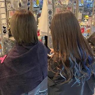 ロング カラー ヘアアレンジ haco+所属・🌈派手髪エクステ ブレイズ🌈ひろとのヘアスタイル