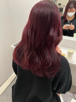 セミロング カラー HONO/韓国 🇰🇷大阪エクステのヘアスタイル