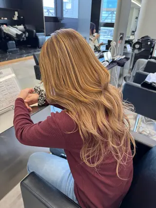 ロング エクステ/ベージュ 韓国ヘア/KENTAのヘアスタイル