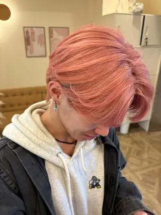 カラー メンズ ミルクティ/ピンク/ レイヤー/yuriaのヘアスタイル