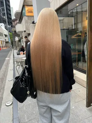 ロング カラー ヘアアレンジ ハイトーン/美髪矯正 🍃大江拓実のヘアスタイル