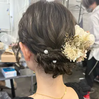 ミディアム ヘアアレンジ 松本ののか /錦/ヘアセットのヘアスタイル