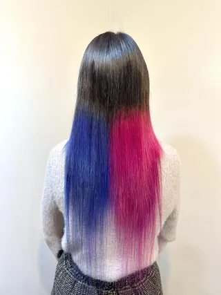 ロング カラー ブリーチ毛対応酸性 ストレート🌈サキのヘアスタイル