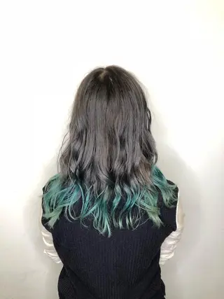 セミロング カラー brace今里店店長 加井直樹のヘアスタイル