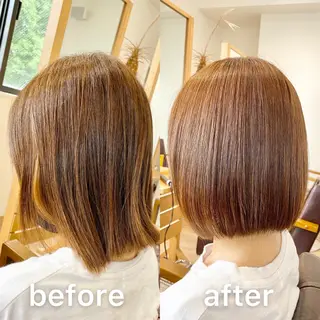 ショート カラー パーマ KIZU 髪質改善 オカルト怪談のヘアスタイル