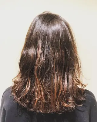 セミロング カラー パーマ ヘアアレンジ 【ツヤ髪美容師】 ツダケイスケのヘアスタイル