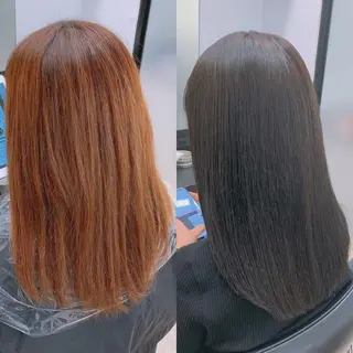 セミロング カラー 前髪顔周りカット 沼田 拓斗のヘアスタイル