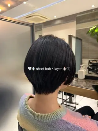 ショート 艶カラー/レイヤー 🦋AKARI🦋のヘアスタイル