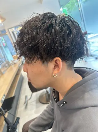 ミディアム パーマ メンズ 💈メンズ特化 美容師サキ💈のヘアスタイル