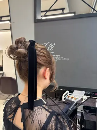 ヘアアレンジ ブリーチなしWカラー ヘアセット菜希のヘアスタイル