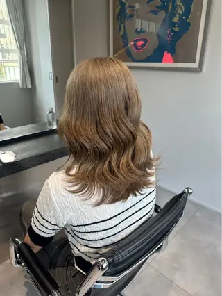 ロング ケアブリーチ/透明感 ピンクカラー/ふうとのヘアスタイル