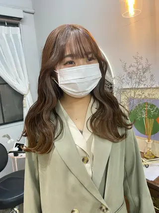 セミロング カラー パーマ ヘアアレンジ メンズ キッズ ネイル マツエク・マツパ アイブロウ chapter問屋町 💘小室明華のヘアスタイル