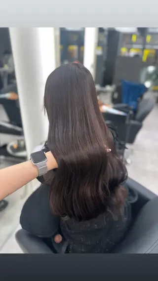 ロング カラー 縮毛矯正/艶カラー /髪質改善/なんばのヘアスタイル