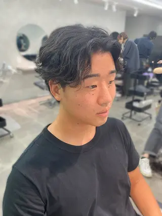 パーマ メンズ 韓国レイヤーカット 🇰🇷✨朝生菜楓のヘアスタイル